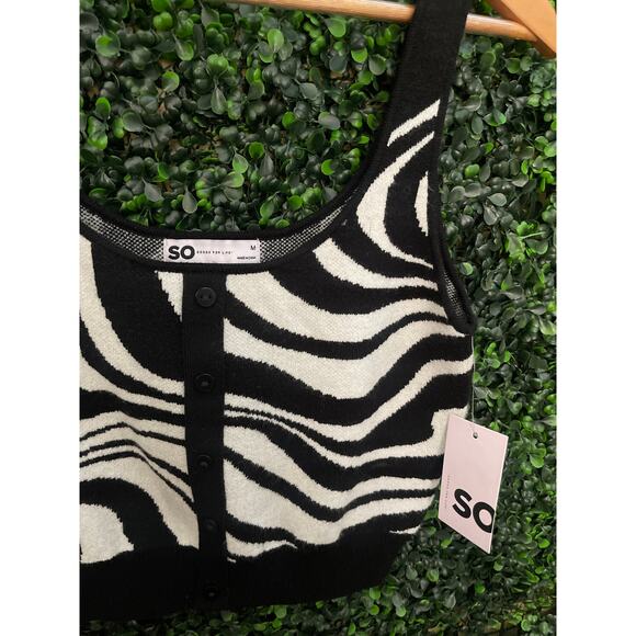 NWT SO size M women’s Soft Black and White Cami - Picture 2 of 5